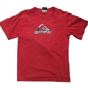 Quiksilver Surf Graphic T-Shirt Red Kids Size Medium — Casual, Skate, Surf Style